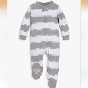 NWT Gray and White Striped Kids One Piece, 6-9 Months